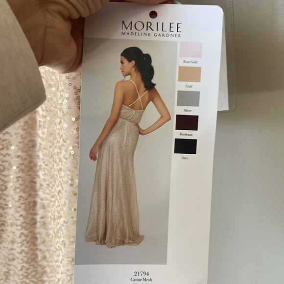 Morilee Caviar Mesh Bridesmaid dress with Tied Waste NWT - Picture 6 of 6